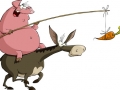 Pig on a donkey