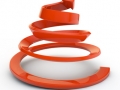 Red spiral and arrow
