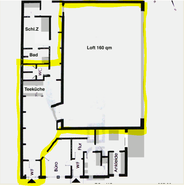 Lageplan alter Ballettsaal Marktoberdorf