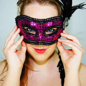 Maske, Frau, lila, Fasching